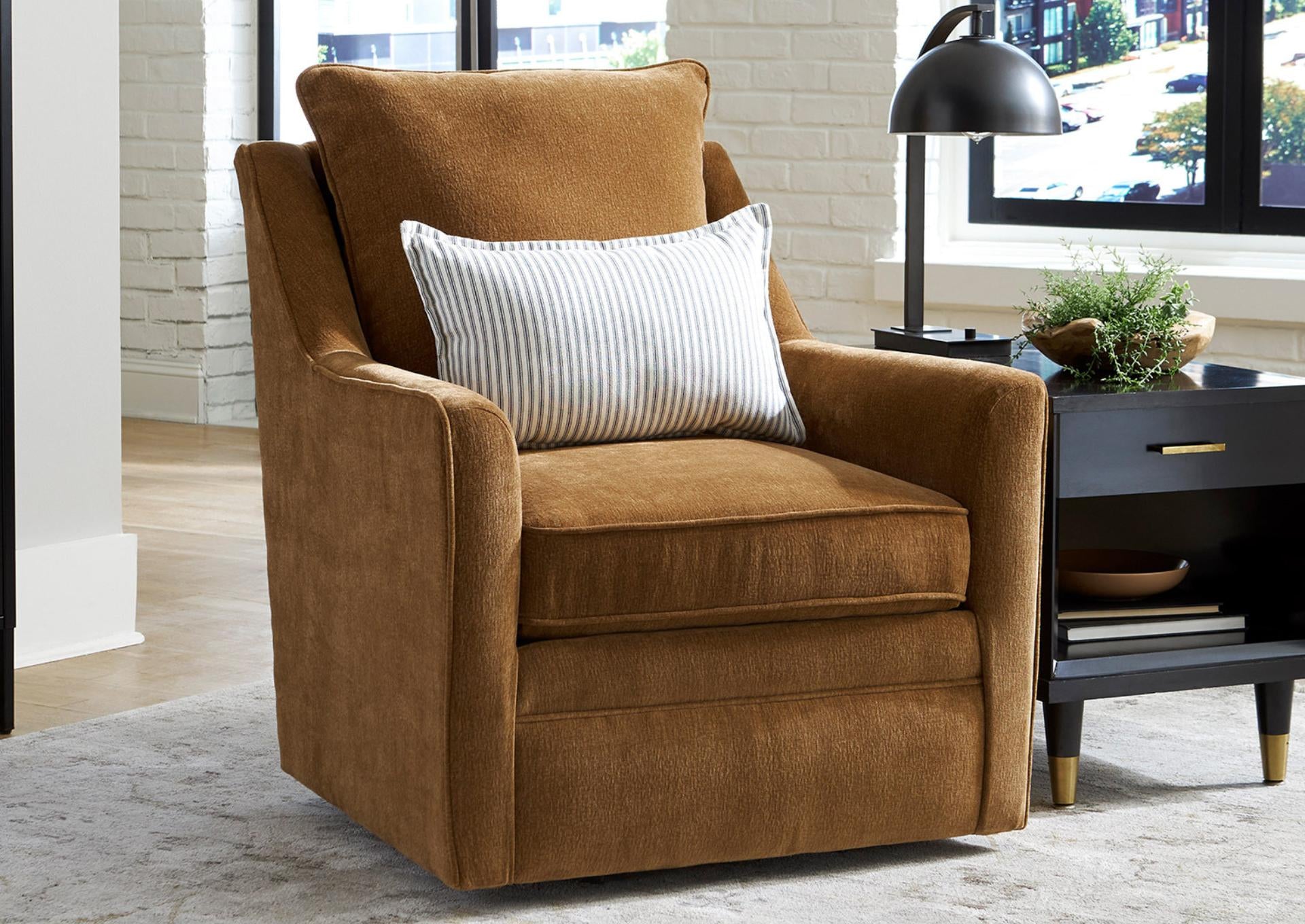 AUBREY CAMEL SWIVEL CHAIR - Additional View 4