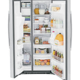 GE 23.0 Cu. Ft. Side-By-Side Refrigerator - Stainless Steel - Pearl Silver - Refrigerators - Additional View 1