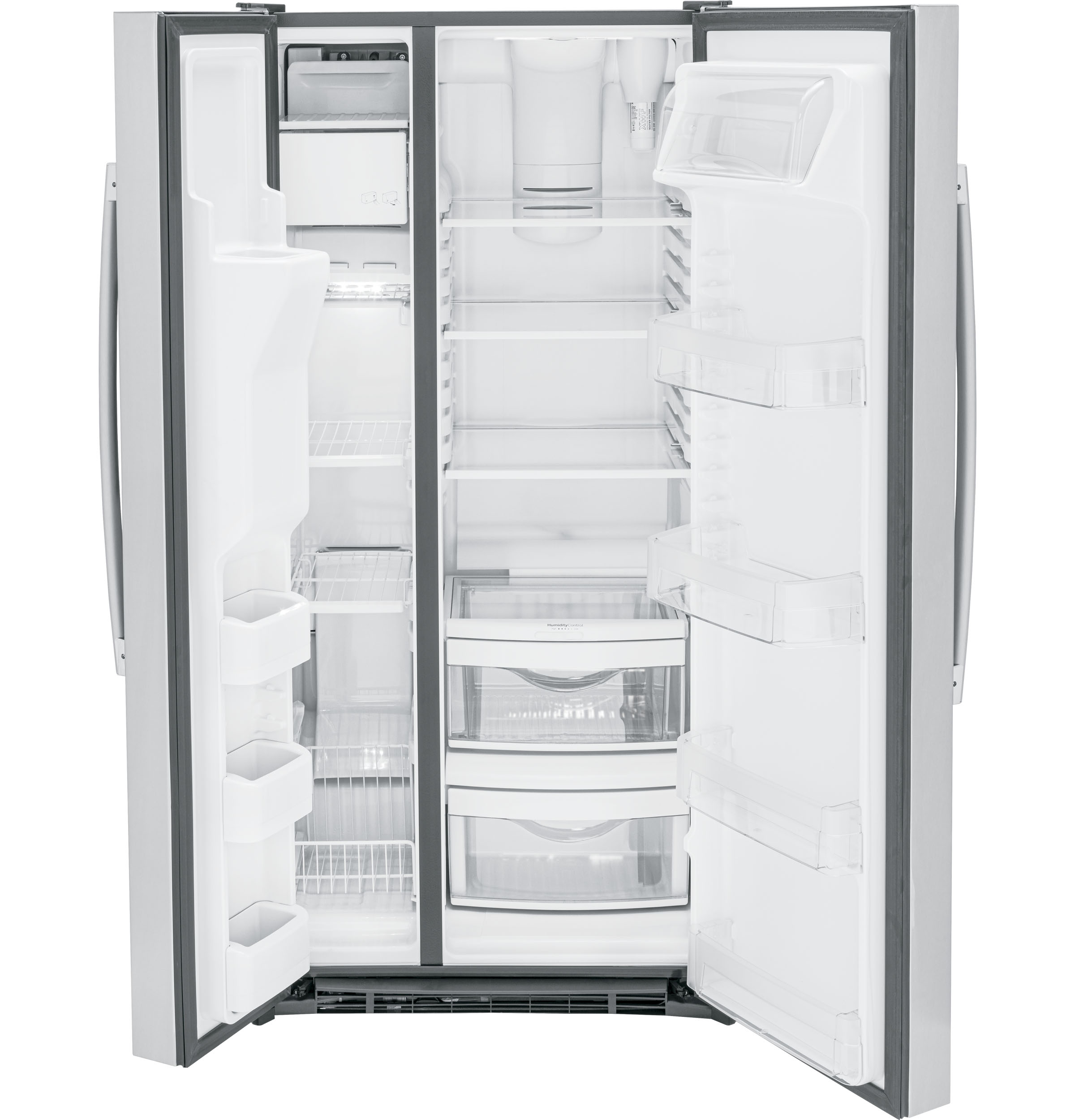 GE 23.0 Cu. Ft. Side-By-Side Refrigerator - Stainless Steel - Pearl Silver - Refrigerators - Additional View 2