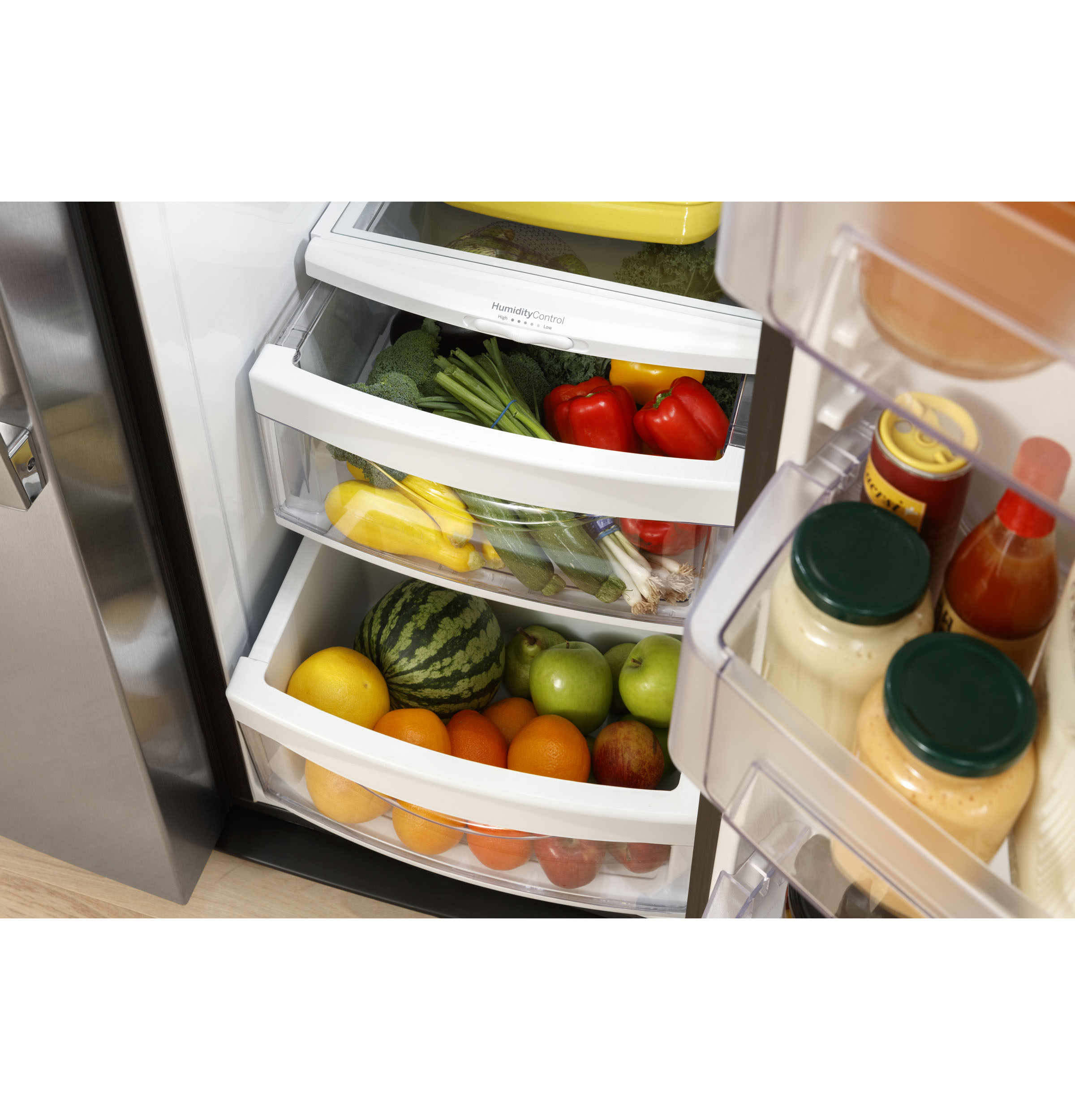 GE 23.0 Cu. Ft. Side-By-Side Refrigerator - Stainless Steel - Pearl Silver - Refrigerators - Additional View 15