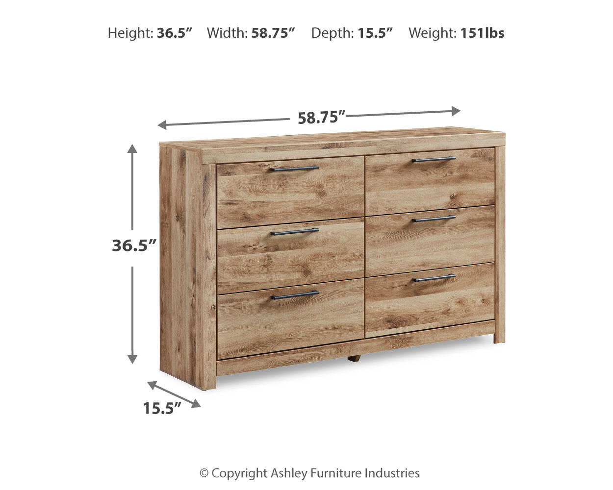 Ashley Furniture - Hyanna Dresser - Brown - Beige Wood - Dresser & Mirror - Additional View 6