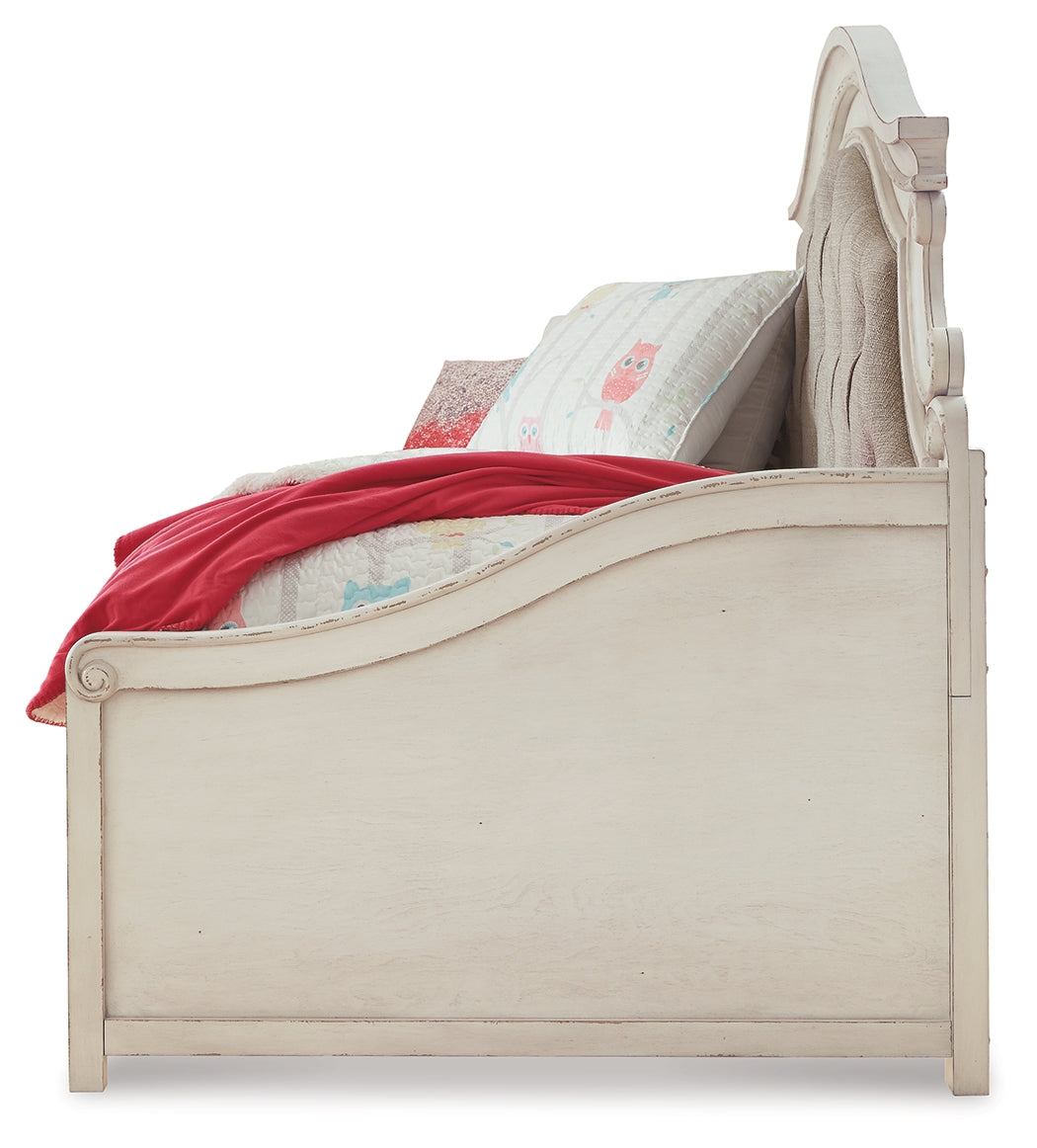 Ashley Furniture - Realyn Twin Daybed With Storage - White Wood|Fabric - Beds - Additional View 2