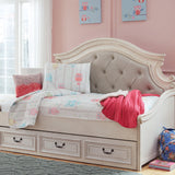 Ashley Furniture - Realyn Twin Daybed With Storage - White Wood|Fabric - Beds - Additional View 1