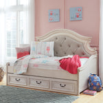 Ashley Furniture - Realyn Twin Daybed With Storage - White Wood|Fabric - Beds - Additional View 5