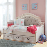 Ashley Furniture - Realyn Twin Daybed With Storage - White Wood|Fabric - Beds - Additional View 5