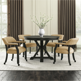 Rylie 6-Piece Counter Dining Set (Counter Table With Game Top & 4 Counter Chairs) - Black / Sand