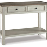 Ashley Furniture - BOLANBURG SOFA TABLE - White Wood - Tables