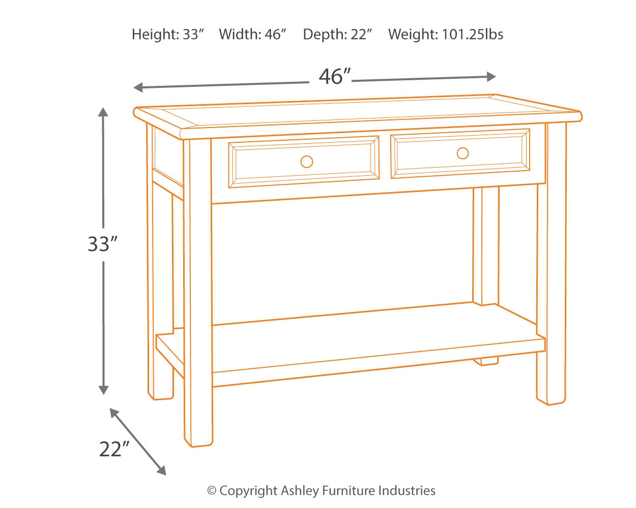 Ashley Furniture - BOLANBURG SOFA TABLE - White Wood - Tables - Additional View 2