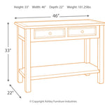 Ashley Furniture - BOLANBURG SOFA TABLE - White Wood - Tables - Additional View 2