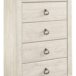Ashley Furniture - WILLOWTON FIVE DRAWER CHEST - Beige Wood - Chests