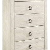 Ashley Furniture - WILLOWTON FIVE DRAWER CHEST - Beige Wood - Chests