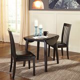 Ashley Furniture - HAMMIS 3 PIECE DINETTE SET - Dark Brown Leather Match|Wood - Dining Room Sets