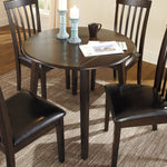 Ashley Furniture - HAMMIS 3 PIECE DINETTE SET - Dark Brown Leather Match|Wood - Dining Room Sets - Additional View 6