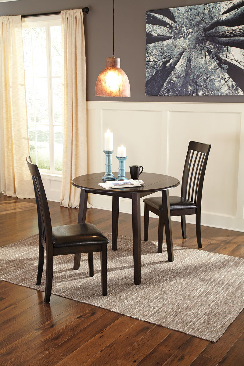 Ashley Furniture - HAMMIS 3 PIECE DINETTE SET - Dark Brown Leather Match|Wood - Dining Room Sets - Additional View 2