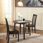 Ashley Furniture - HAMMIS 3 PIECE DINETTE SET - Dark Brown Leather Match|Wood - Dining Room Sets - Additional View 2