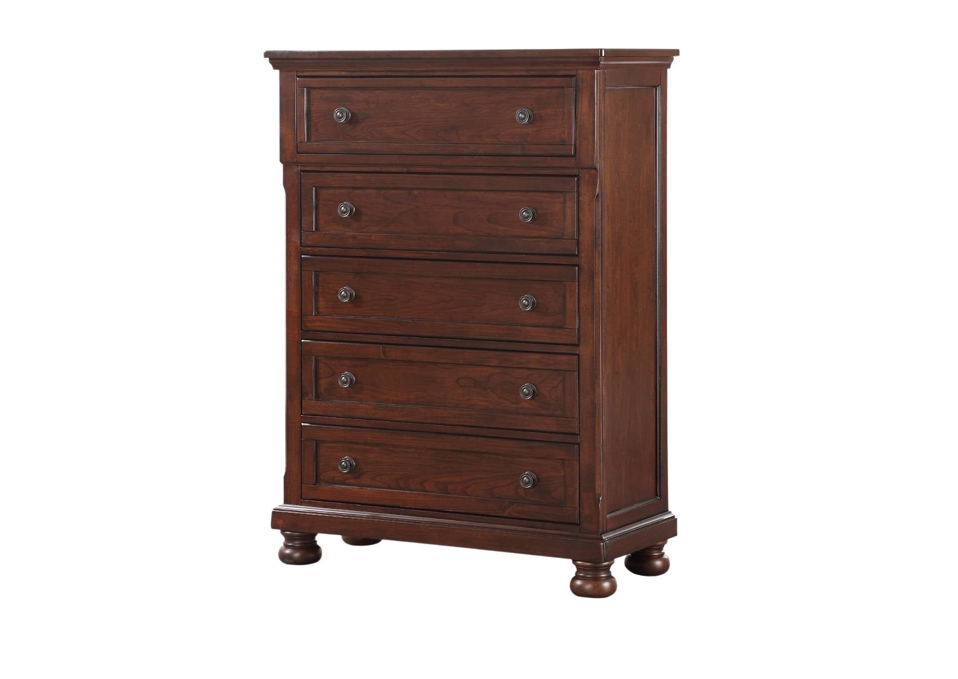 KINGSMAN CHERRY 5 DRAWER CHEST