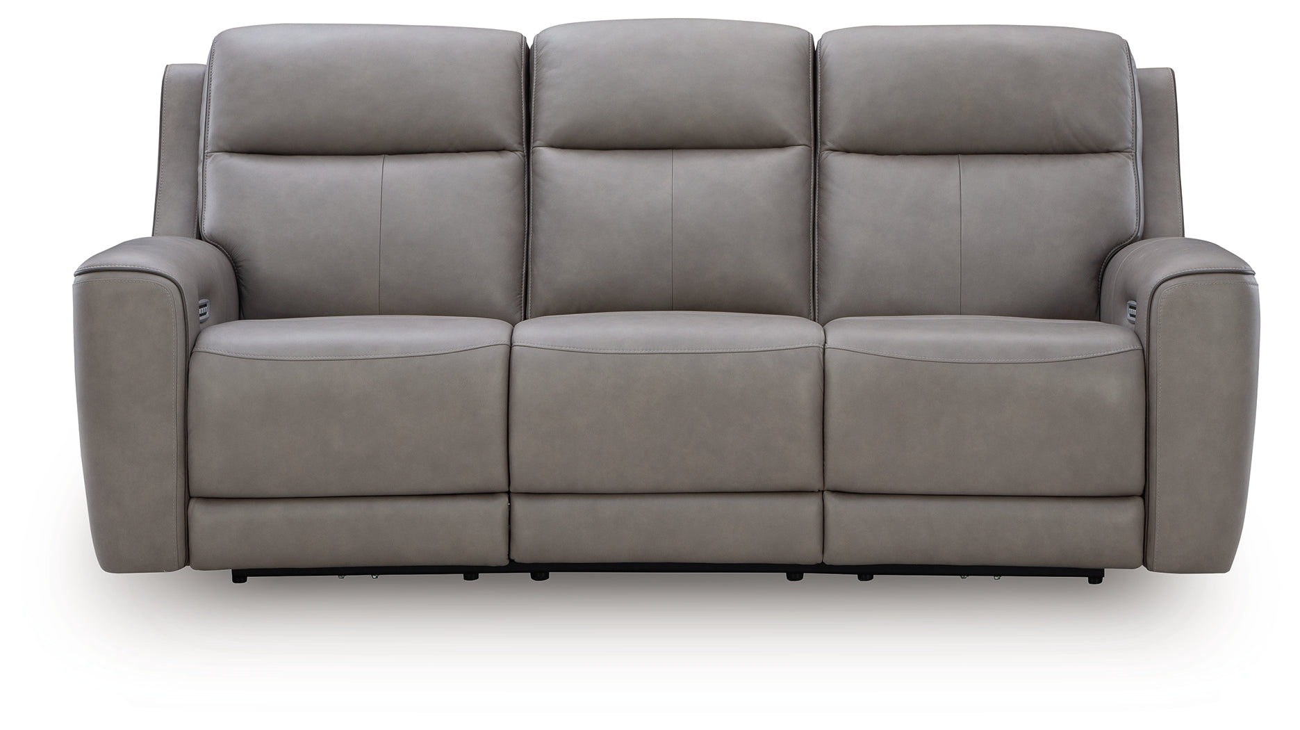 Ashley Furniture - ZELDA COIN LEATHER 2P POWER SOFA WITH MASSAGE - Dark Gray Leather Match - Sofas - Additional View 2