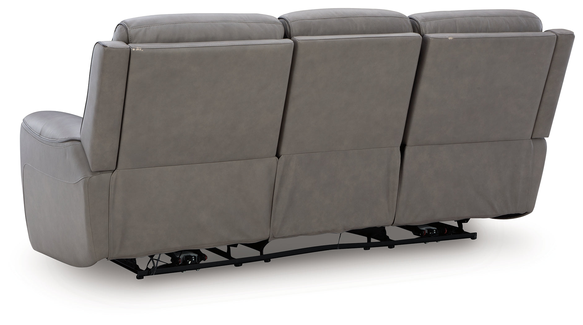 Ashley Furniture - ZELDA COIN LEATHER 2P POWER SOFA WITH MASSAGE - Dark Gray Leather Match - Sofas - Additional View 3