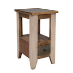 International Furniture Direct - ANTIQUE CHAIRSIDE TABLE - Light Brown Wood - Tables