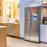 GE FINGERPRINT RESISTANT STAINLESS SIDE BY SIDE WITH DISPENSER - Pearl Silver - Refrigerators - Additional View 32
