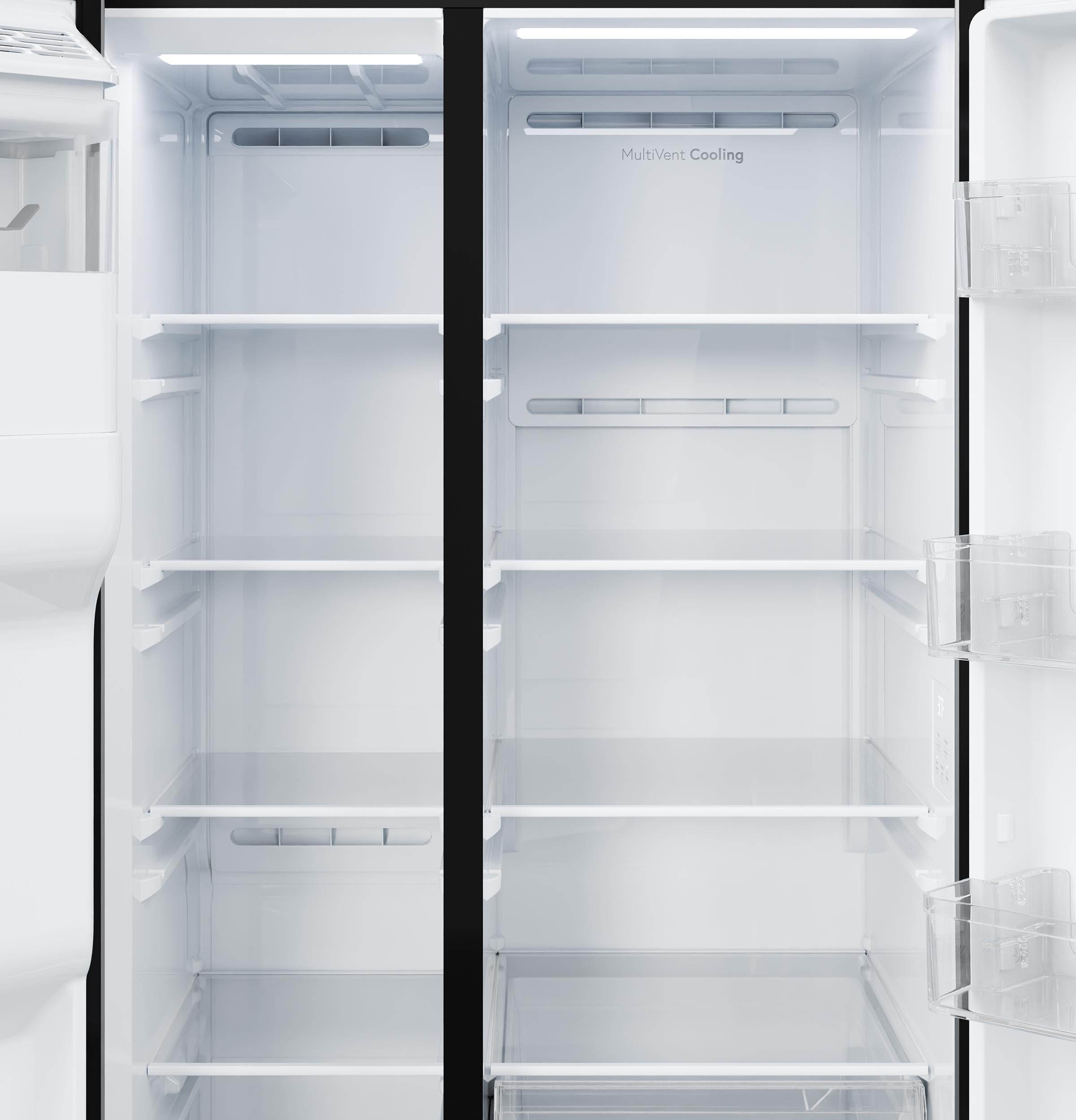 GE FINGERPRINT RESISTANT STAINLESS SIDE BY SIDE WITH DISPENSER - Pearl Silver - Refrigerators - Additional View 6