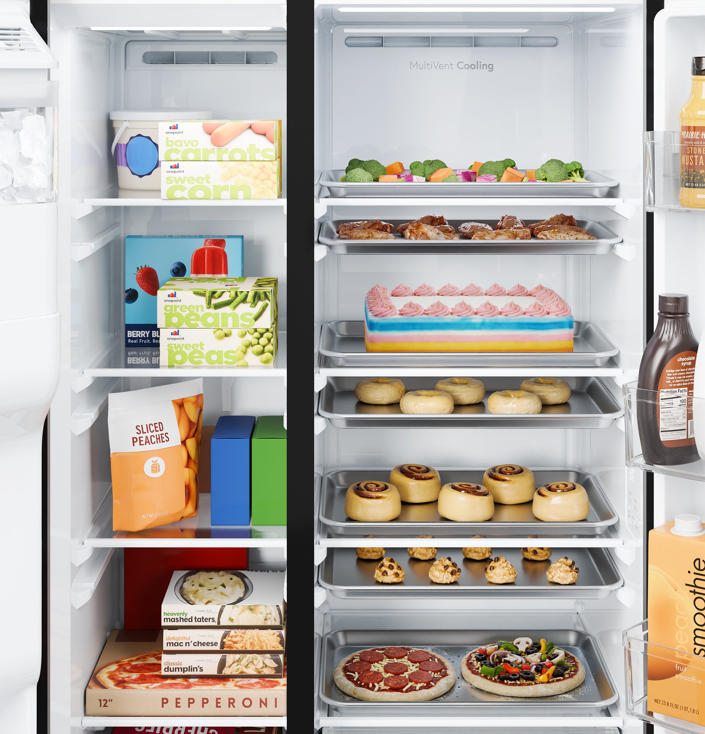 GE FINGERPRINT RESISTANT STAINLESS SIDE BY SIDE WITH DISPENSER - Pearl Silver - Refrigerators - Additional View 8