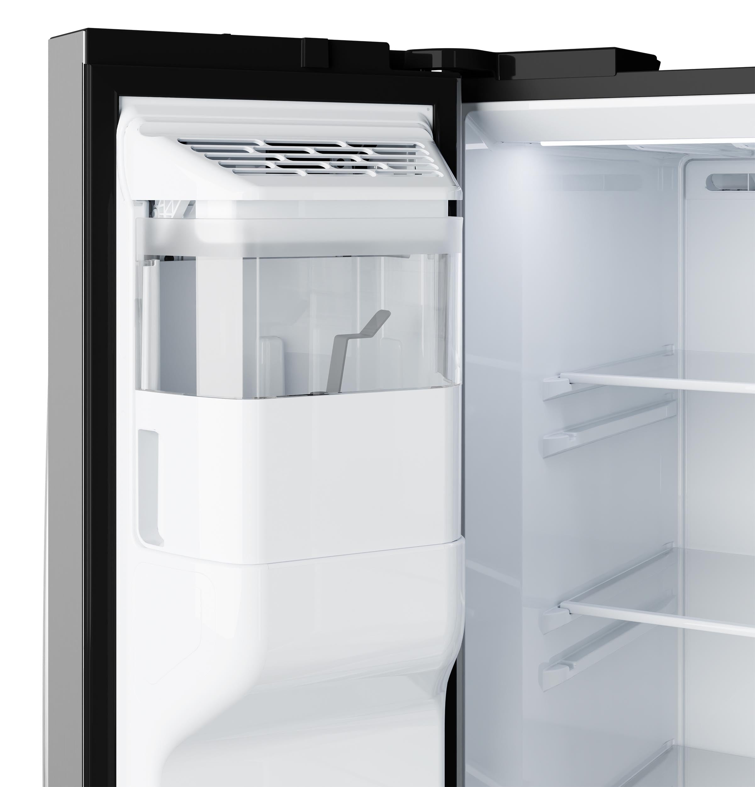 GE FINGERPRINT RESISTANT STAINLESS SIDE BY SIDE WITH DISPENSER - Pearl Silver - Refrigerators - Additional View 10