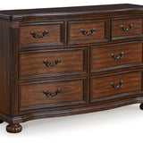 Ashley Furniture - Lavinton Dresser - Dark Brown Wood - Dresser & Mirror