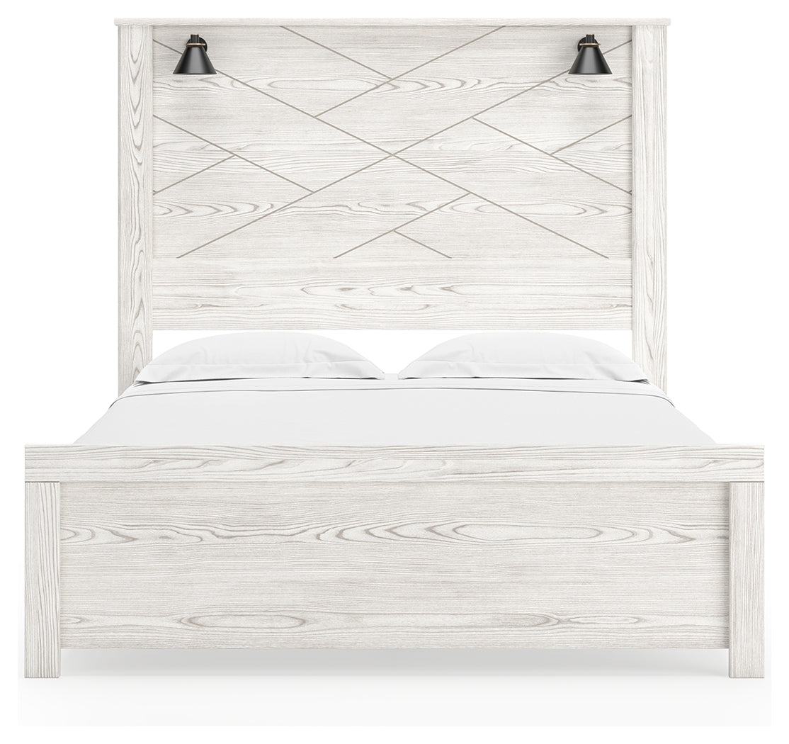 Ashley Furniture - Gerridan Queen Lighted Bed - White Wood - Beds - Additional View 2
