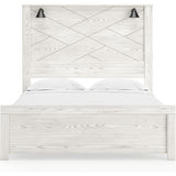 Ashley Furniture - Gerridan Queen Lighted Bed - White Wood - Beds - Additional View 2