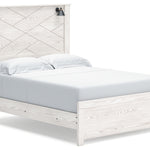 Ashley Furniture - Gerridan Queen Lighted Bed - White Wood - Beds