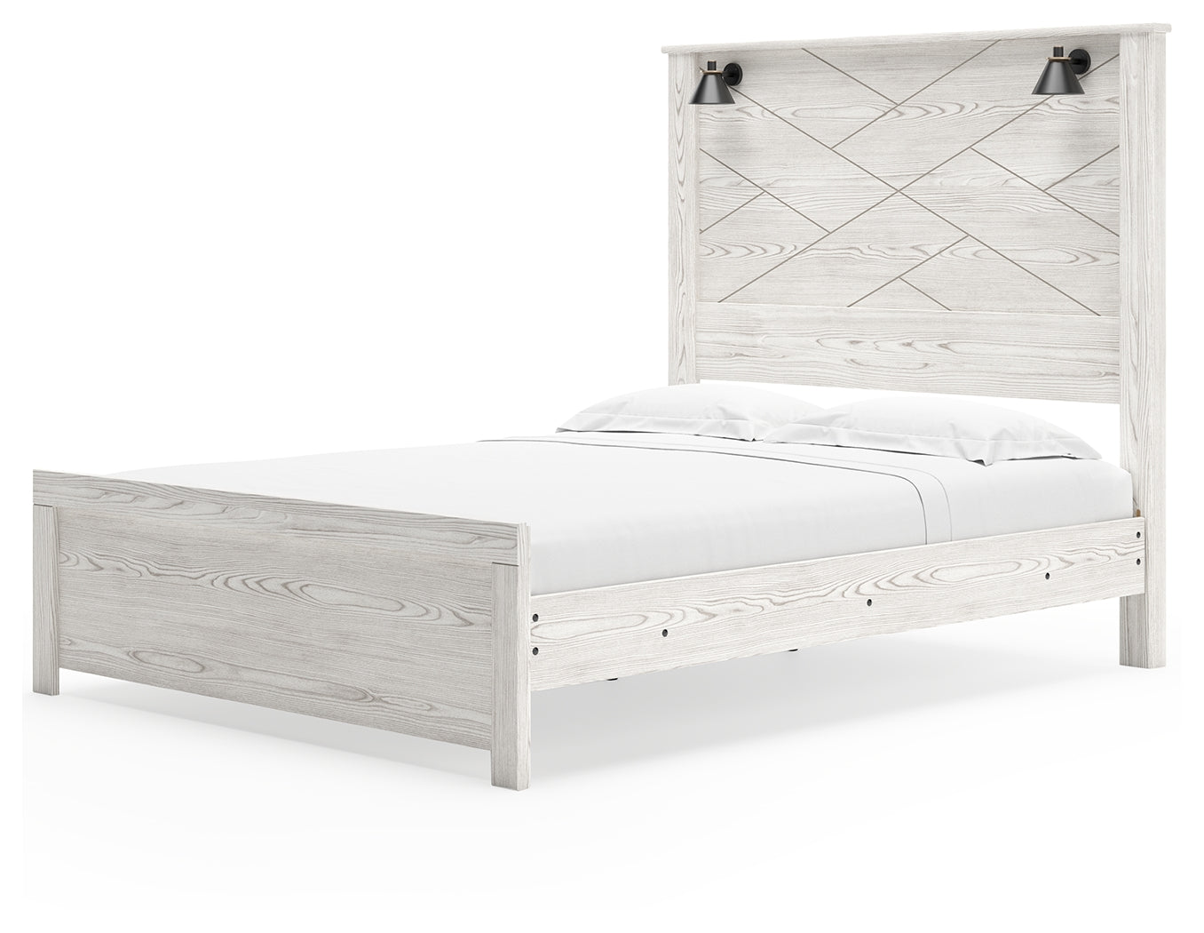 Ashley Furniture - Gerridan Queen Lighted Bed - White Wood - Beds - Additional View 3
