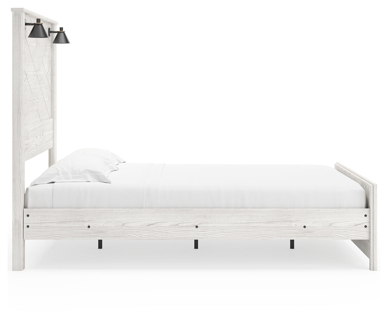 Ashley Furniture - Gerridan Queen Lighted Bed - White Wood - Beds - Additional View 4