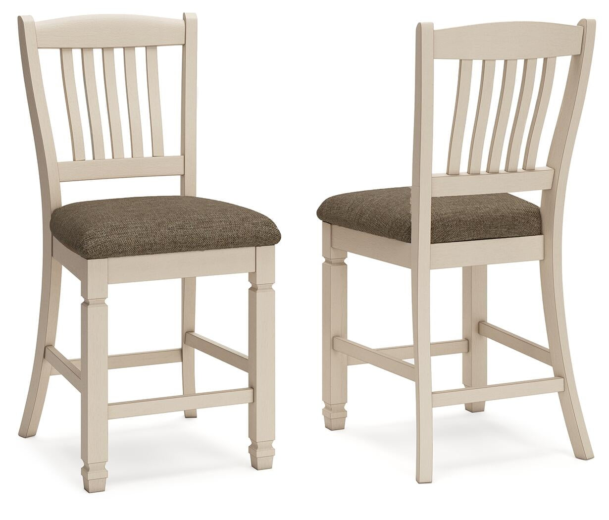 Ashley Furniture - Bolanburg Upholstered 24" Barstool - Beige Fabric|Wood - Stools