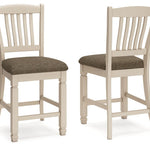 Ashley Furniture - Bolanburg Upholstered 24" Barstool - Beige Fabric|Wood - Stools