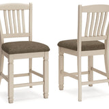Ashley Furniture - Bolanburg Upholstered 24" Barstool - Beige Fabric|Wood - Stools