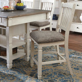 Ashley Furniture - Bolanburg Upholstered 24" Barstool - Beige Fabric|Wood - Stools - Additional View 1