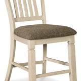 Ashley Furniture - Bolanburg Upholstered 24" Barstool - Beige Fabric|Wood - Stools - Additional View 2