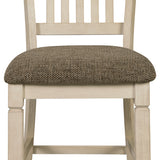 Ashley Furniture - Bolanburg Upholstered 24" Barstool - Beige Fabric|Wood - Stools - Additional View 3