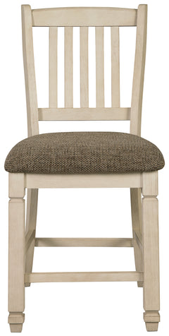 Ashley Furniture - Bolanburg Upholstered 24" Barstool - Beige Fabric|Wood - Stools - Additional View 3