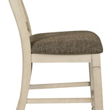 Ashley Furniture - Bolanburg Upholstered 24" Barstool - Beige Fabric|Wood - Stools - Additional View 5
