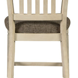 Ashley Furniture - Bolanburg Upholstered 24" Barstool - Beige Fabric|Wood - Stools - Additional View 6