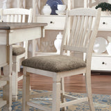 Ashley Furniture - Bolanburg Upholstered Barstool - Beige - Fabric|Wood - Stools - Additional View 7