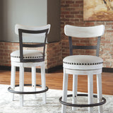Ashley Furniture - Valebeck 24" Swivel Barstool - White - Fabric|Metal|Wood - Stools - Additional View 1
