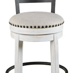 Ashley Furniture - Valebeck 24" Swivel Barstool - White - Fabric|Metal|Wood - Stools - Additional View 2