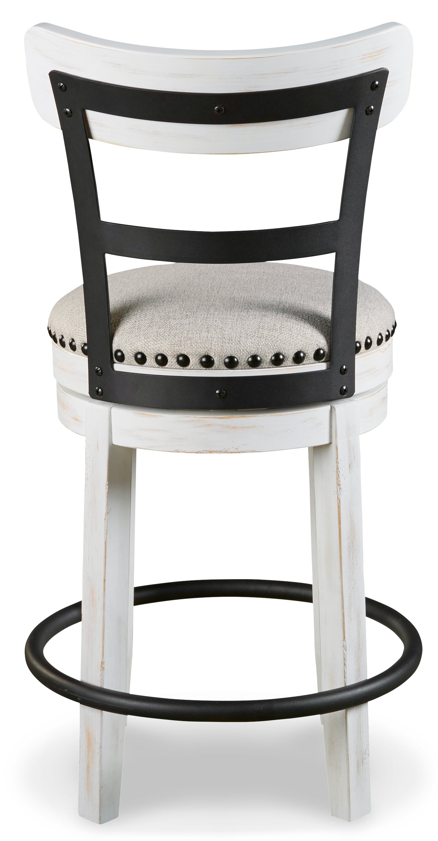Ashley Furniture - Valebeck 24" Swivel Barstool - White - Fabric|Metal|Wood - Stools - Additional View 4