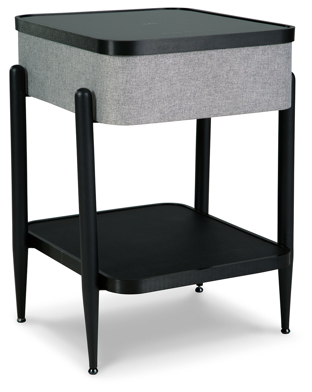 Ashley Furniture - JORVALEE ACCENT TABLE - Dark Gray Fabric|Glass|Wood|Metal - Tables