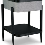 Ashley Furniture - JORVALEE ACCENT TABLE - Dark Gray Fabric|Glass|Wood|Metal - Tables