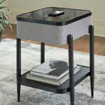 Ashley Furniture - JORVALEE ACCENT TABLE - Dark Gray Fabric|Glass|Wood|Metal - Tables - Additional View 1