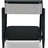 Ashley Furniture - JORVALEE ACCENT TABLE - Dark Gray Fabric|Glass|Wood|Metal - Tables - Additional View 2